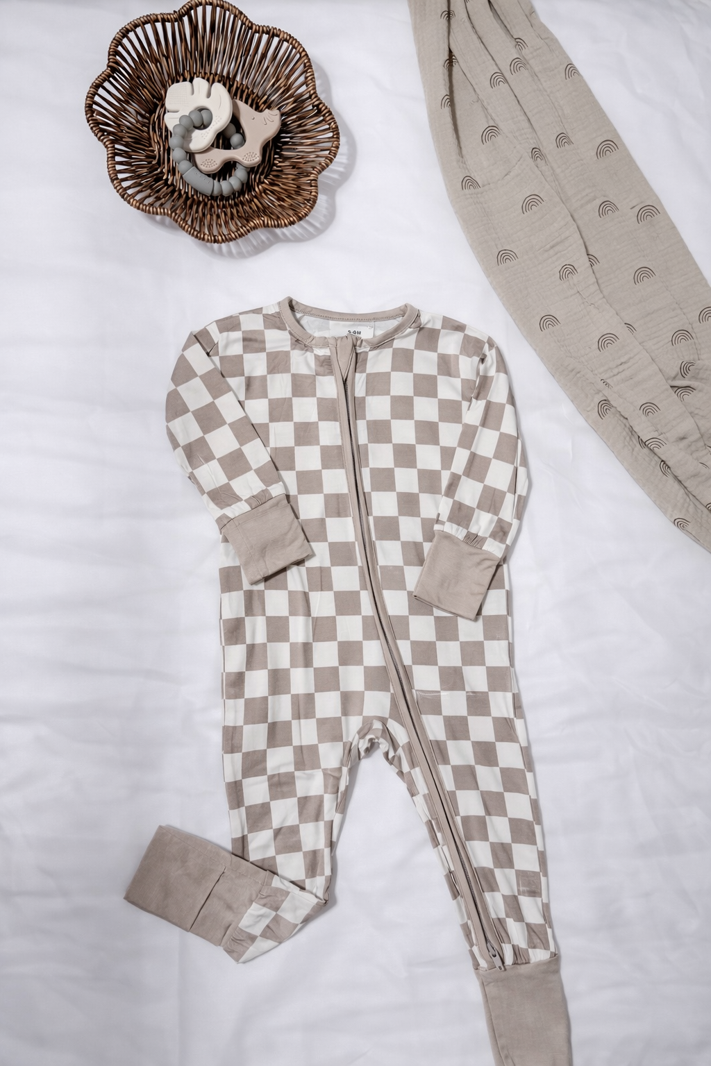 Tan Checkered Bamboo Sleeper