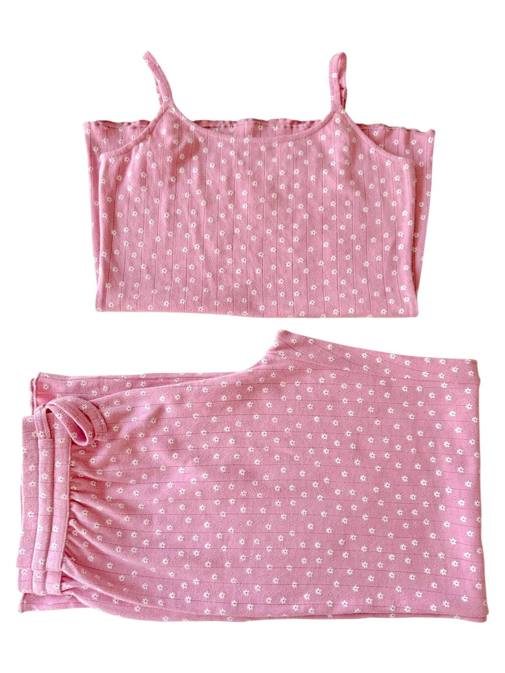 Pink Flower / Organic Pointelle Women's Cami Lounge Set