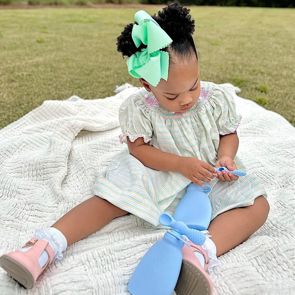 The Palmetto Pouch 2-Pack: Nontoxic Reusable Baby Food Pouch: 2 Pack - Peach and Peach