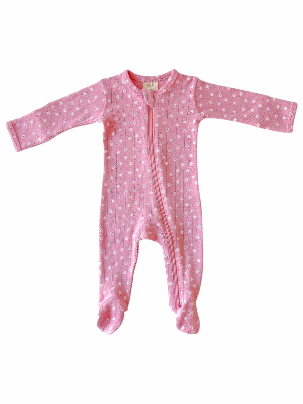 Pink Flower / Organic Cotton Footie