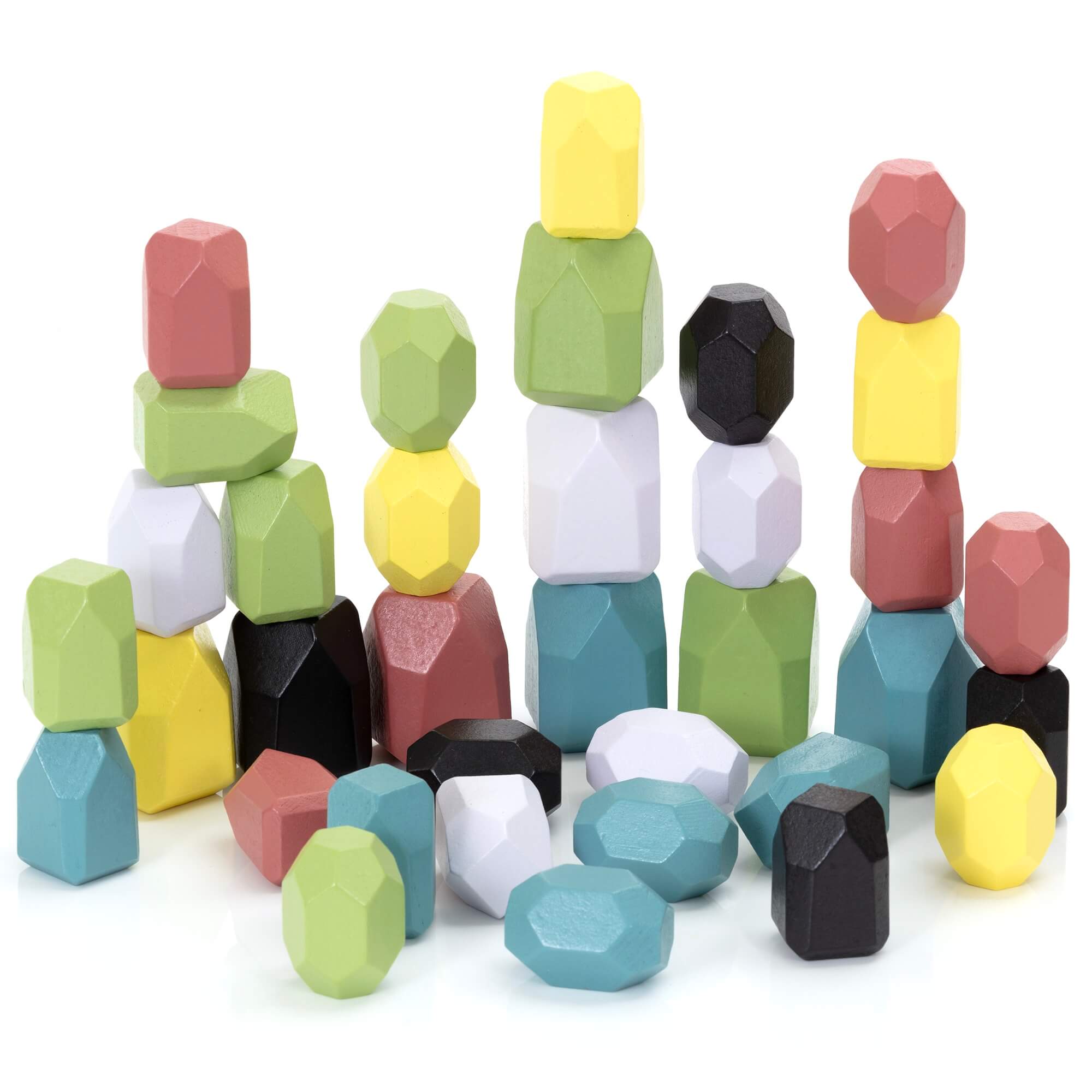 Wooden Stacking Stones - Montessori Balancing Rock Blocks
