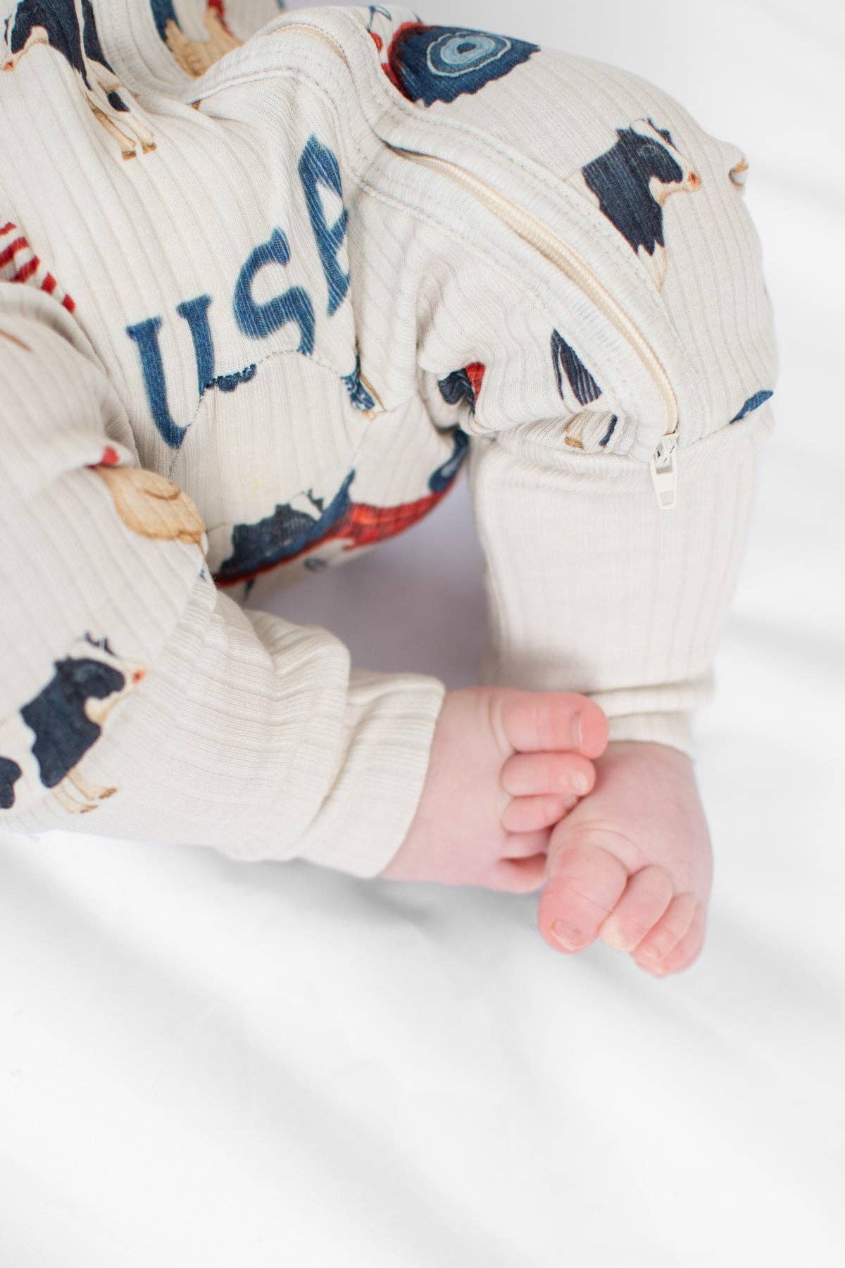 Vintage USA Baby Ribbed Cotton Zippy