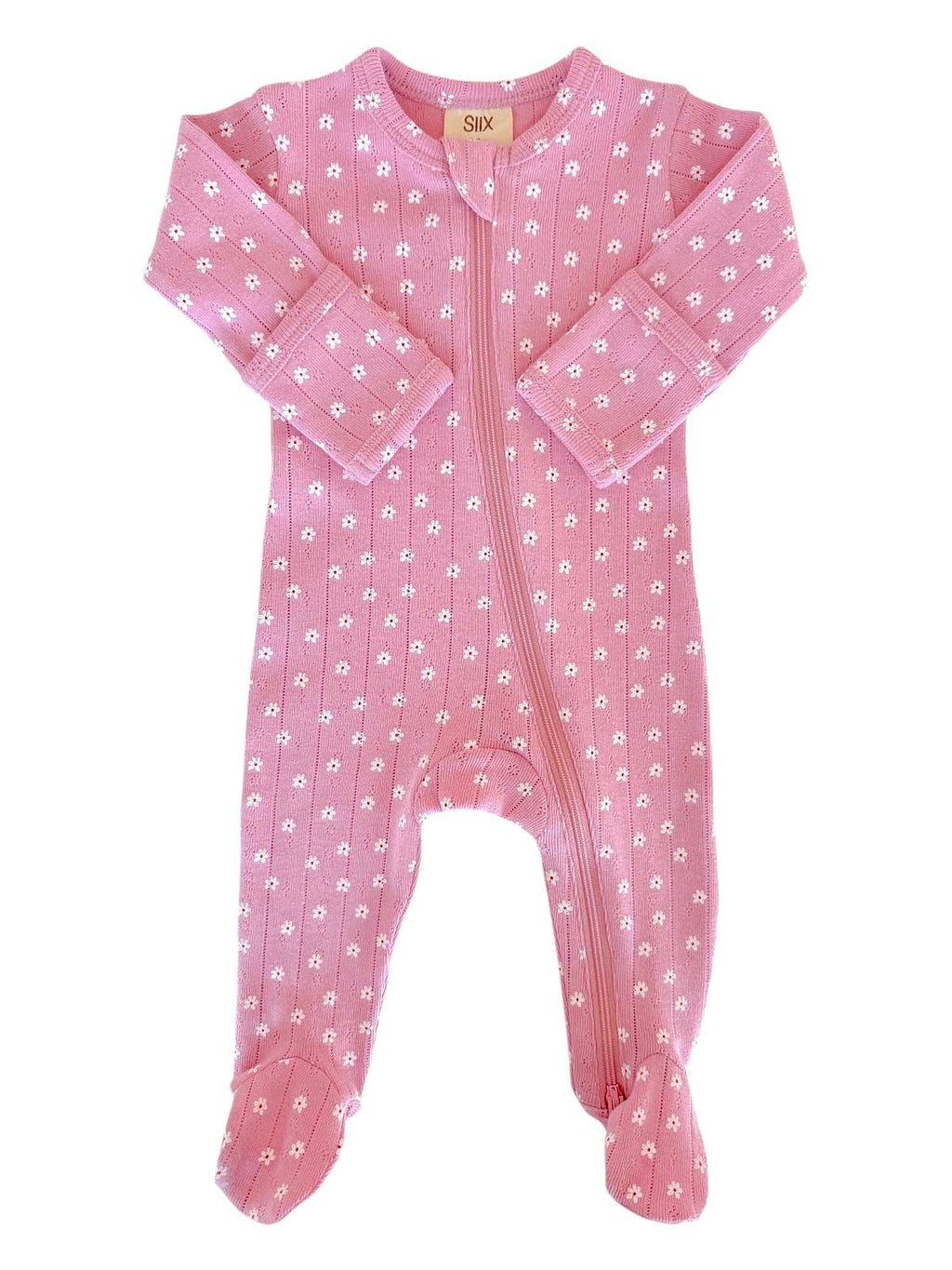 Pink Flower / Organic Cotton Footie