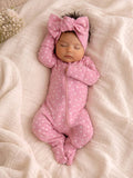 Pink Flower / Organic Cotton Footie