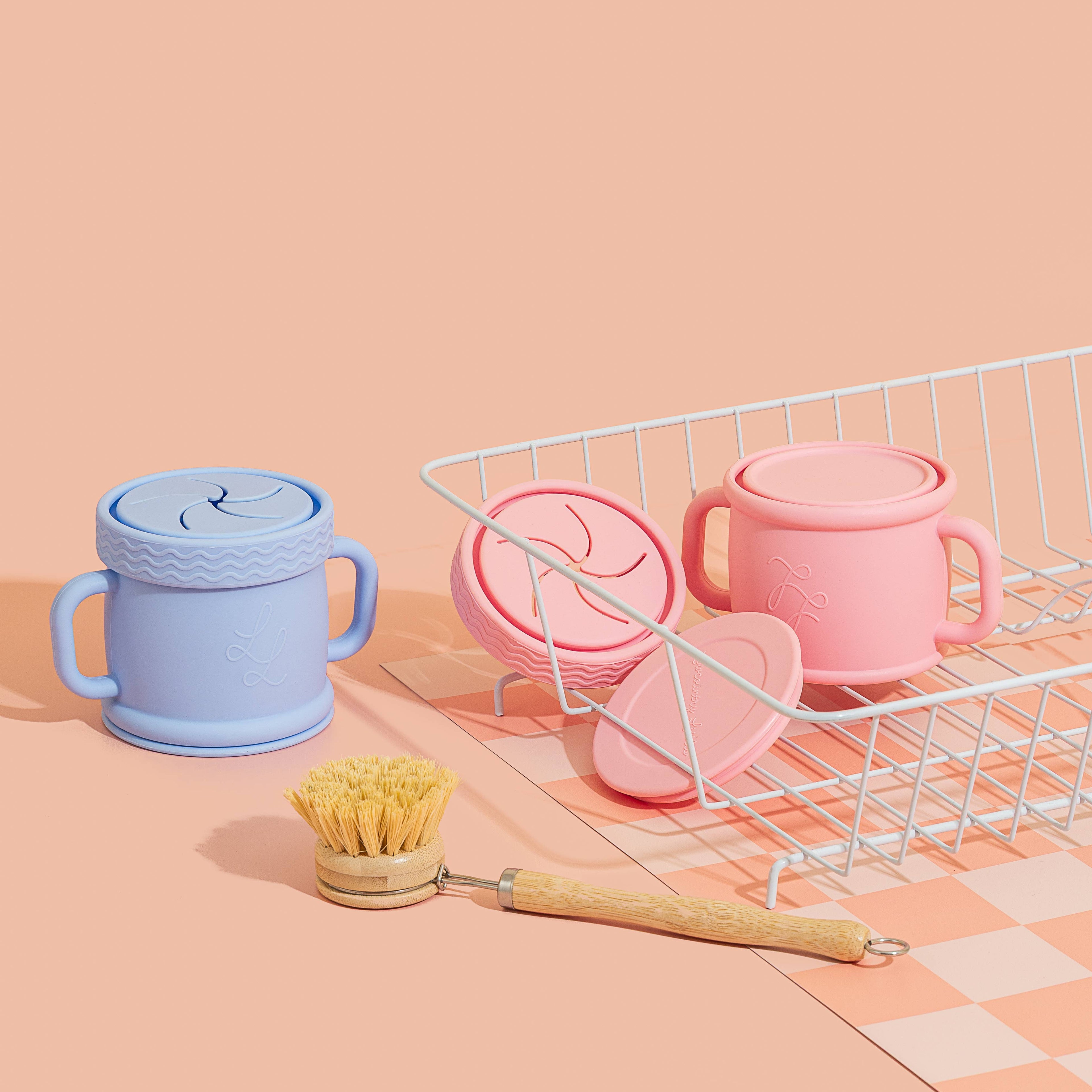 Coastal Cup: Nontoxic Snack Cup With Lid: Sandy Peach