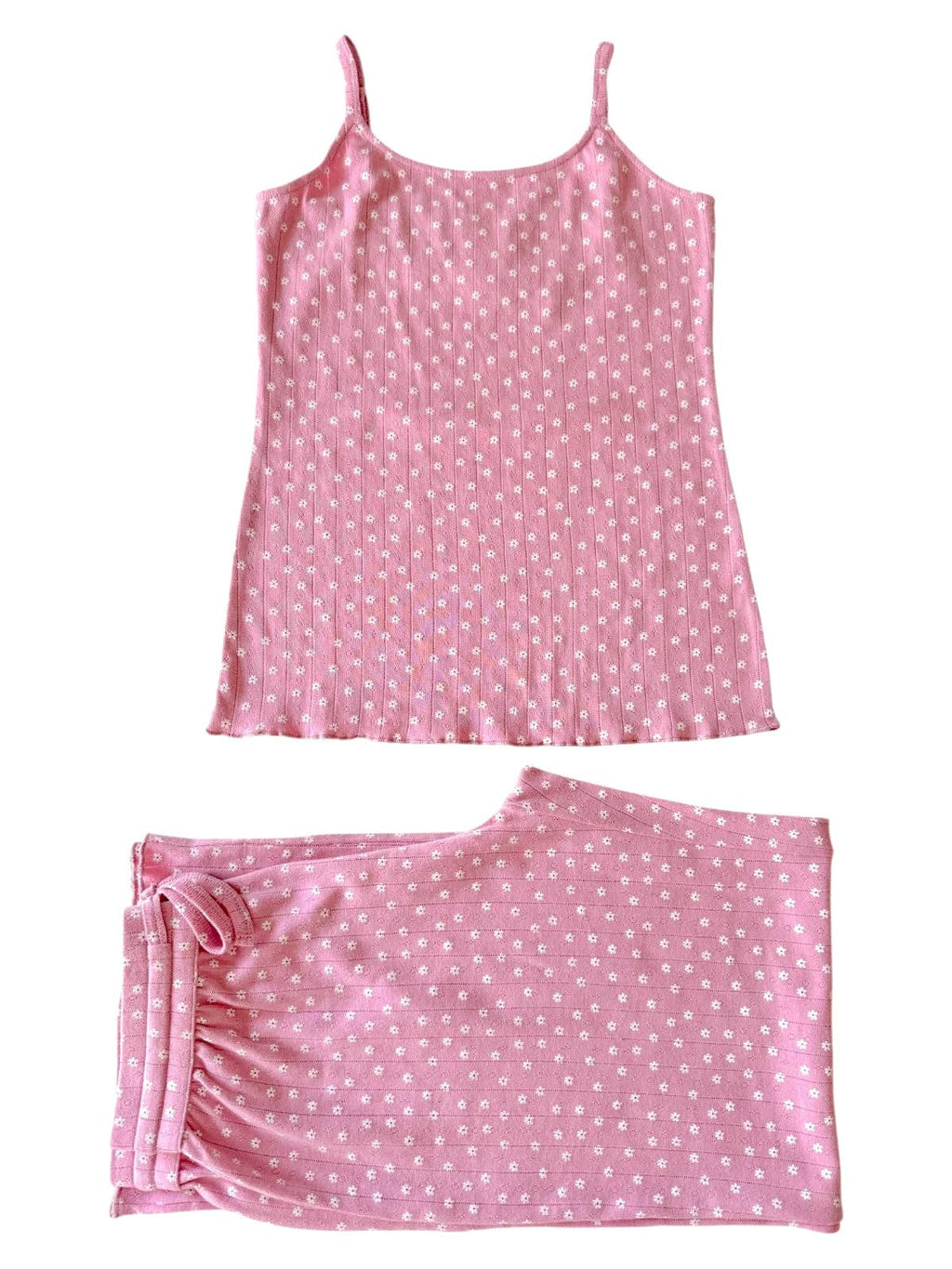 Pink Flower / Organic Pointelle Women's Cami Lounge Set
