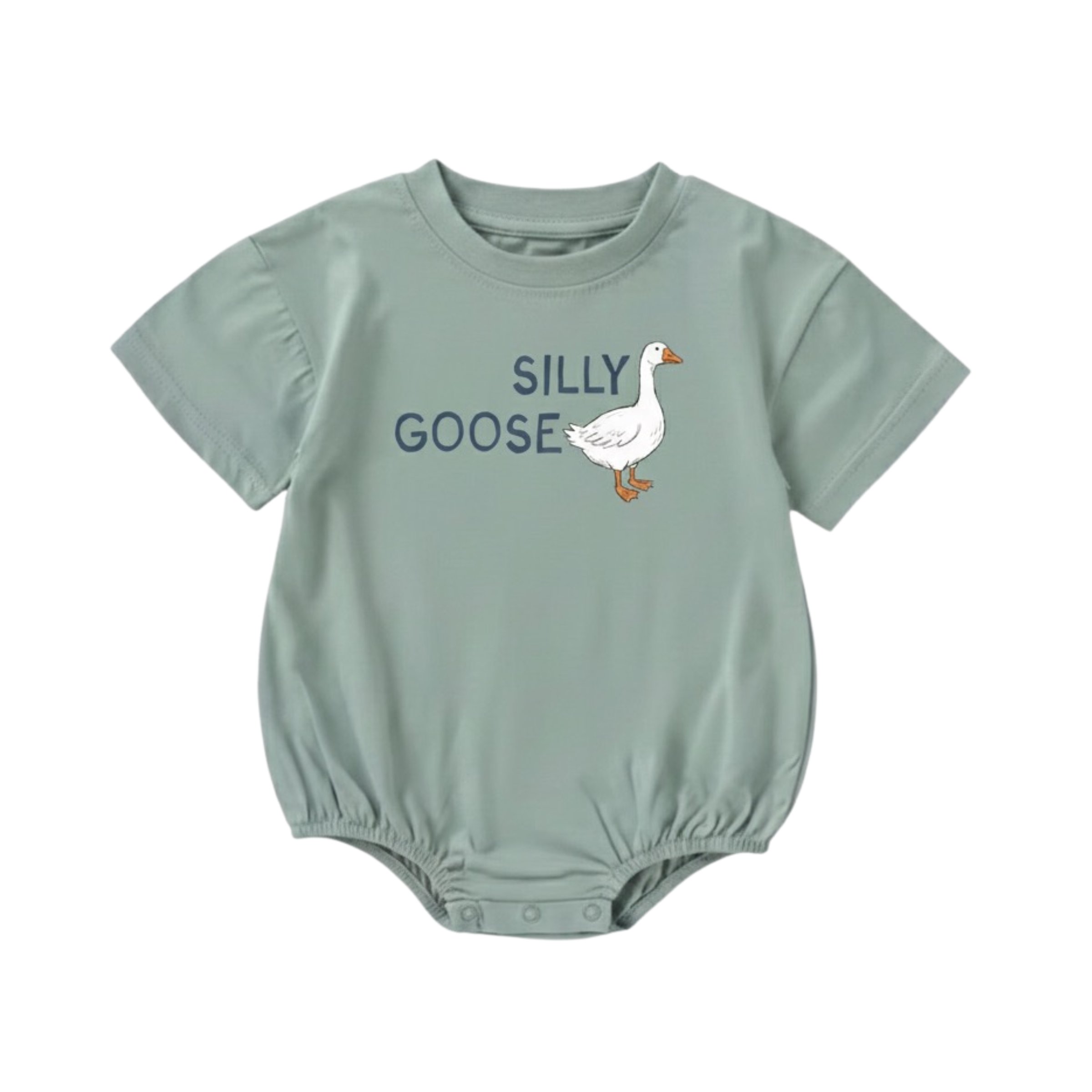 Organic Cotton Bubble Romper- Silly Goose