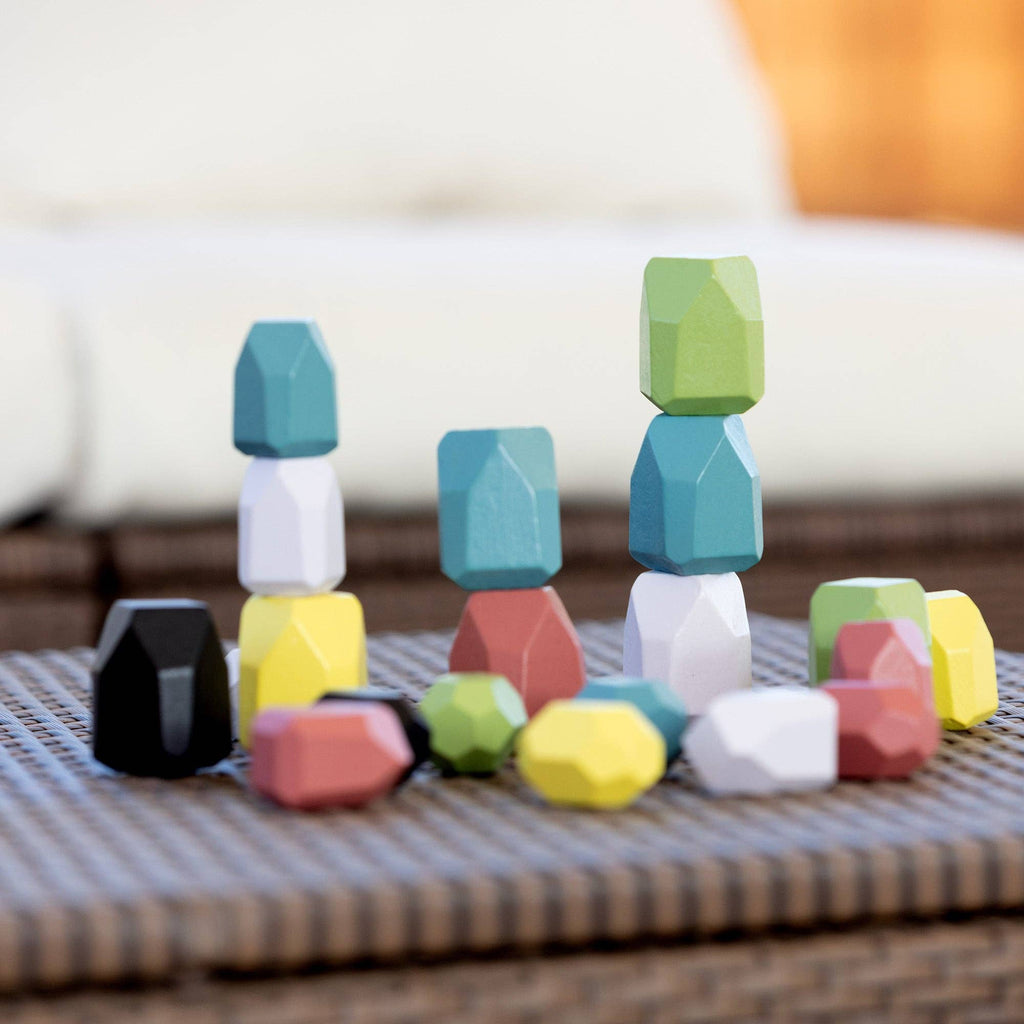 Wooden Stacking Stones - Montessori Balancing Rock Blocks