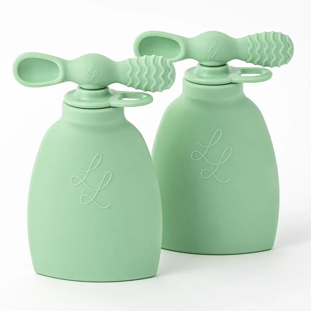 The Palmetto Pouch 2-Pack: Nontoxic Reusable Baby Food Pouch: 2 Pack - Peach and Peach