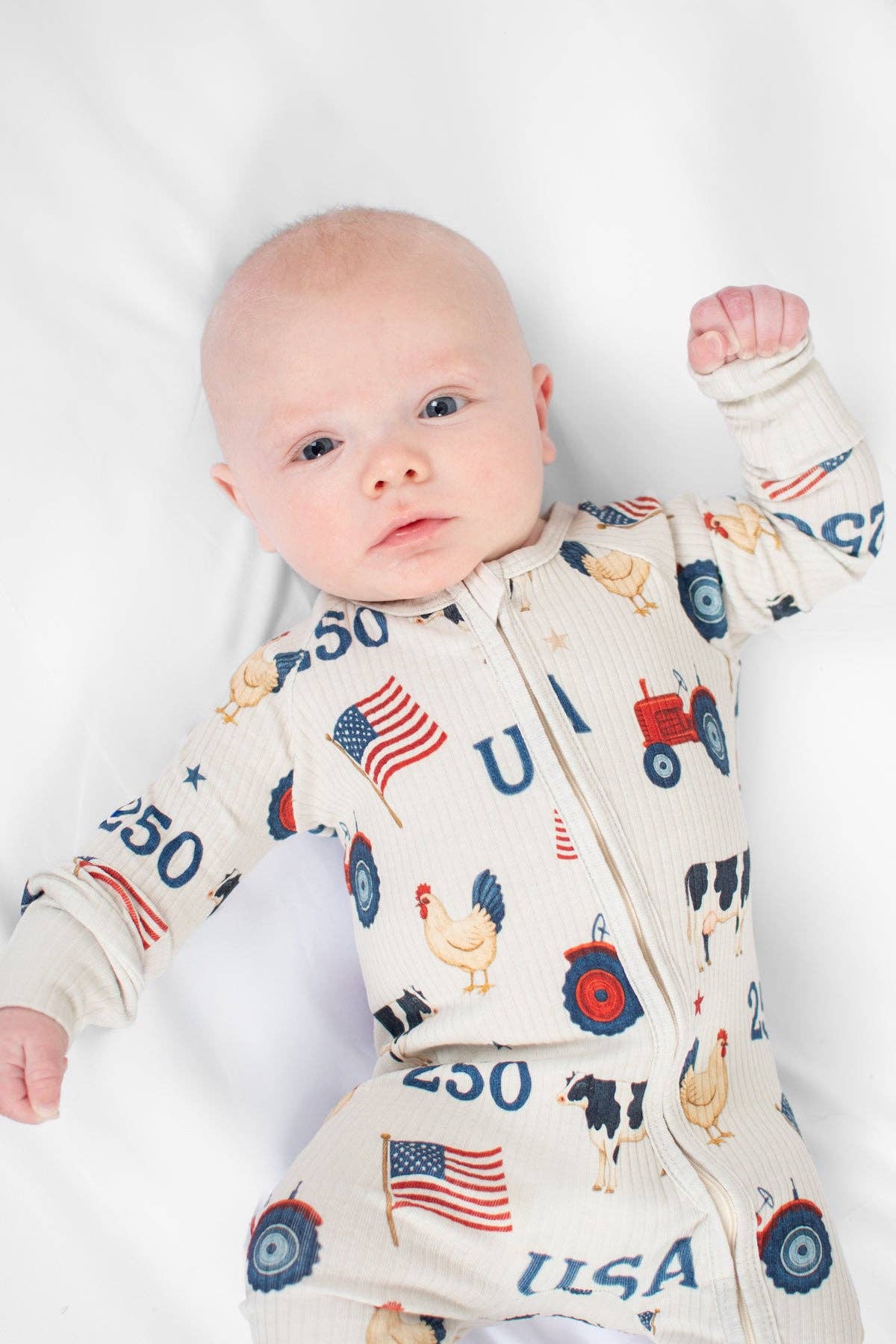 Vintage USA Baby Ribbed Cotton Zippy