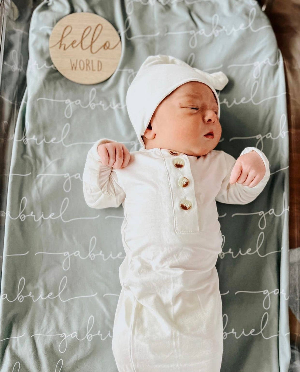 Newborn Clothing - Baby Gown and Hat Sets - Baby Clothing: Baby Blue