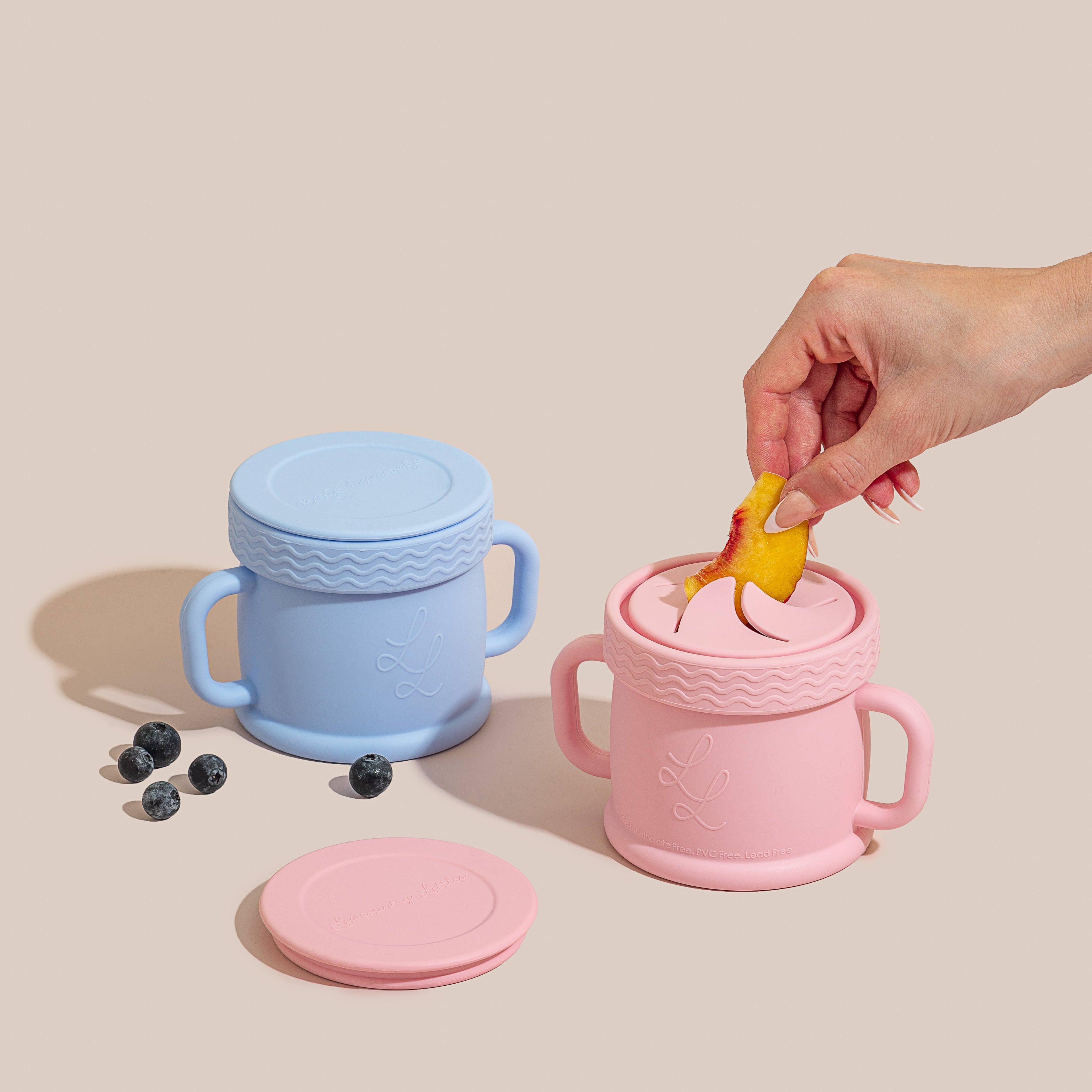 Coastal Cup: Nontoxic Snack Cup With Lid: Sandy Peach