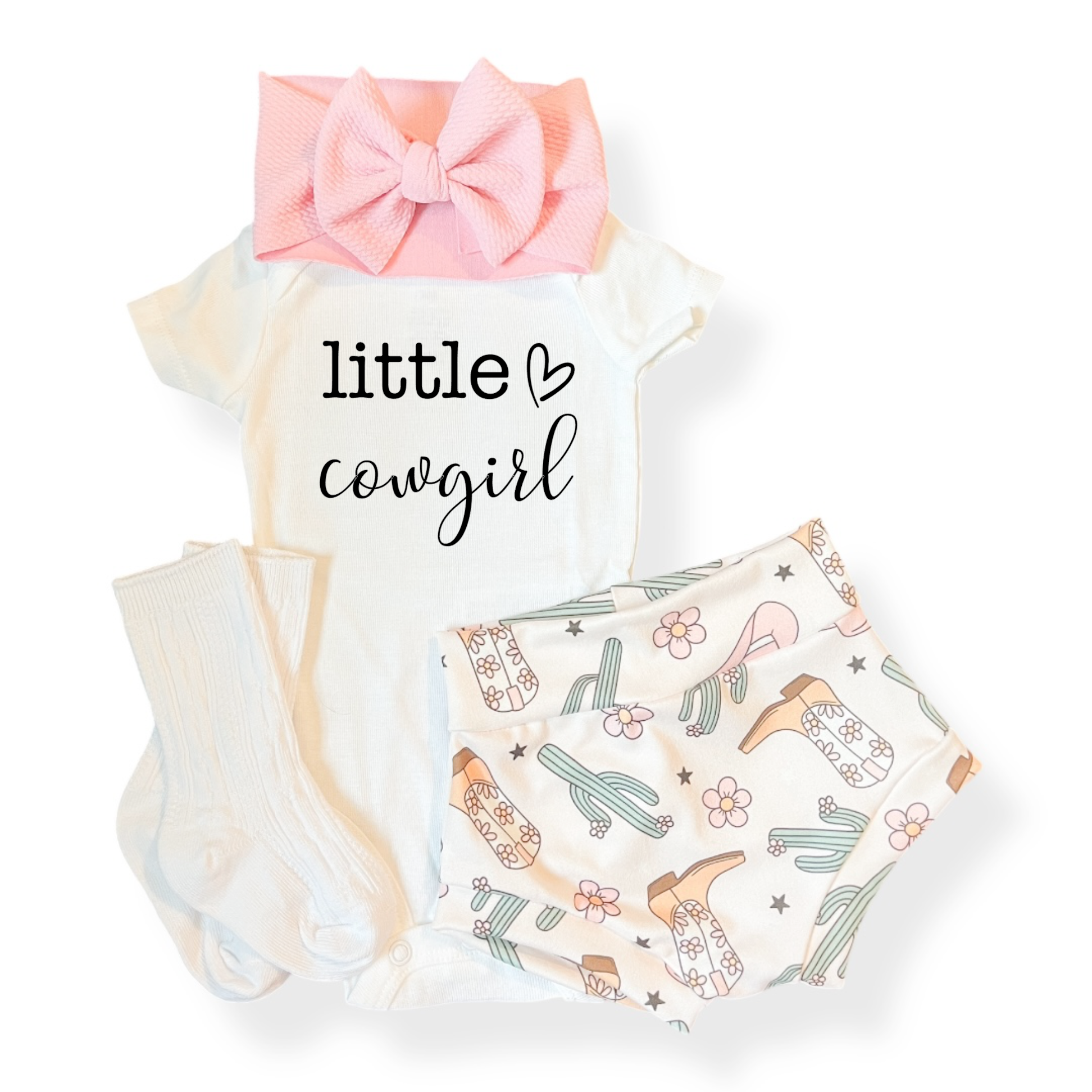 Little Cowgirl Baby Girl Bummies Outfit