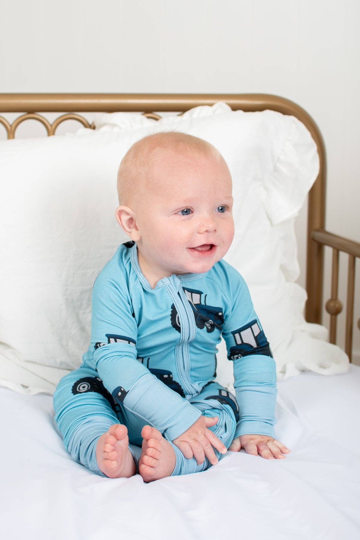 Classic Blue Tractor Baby Bamboo