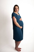 Navy Blue Maternity Mommy Labor and Delivery/ Nursing Gown