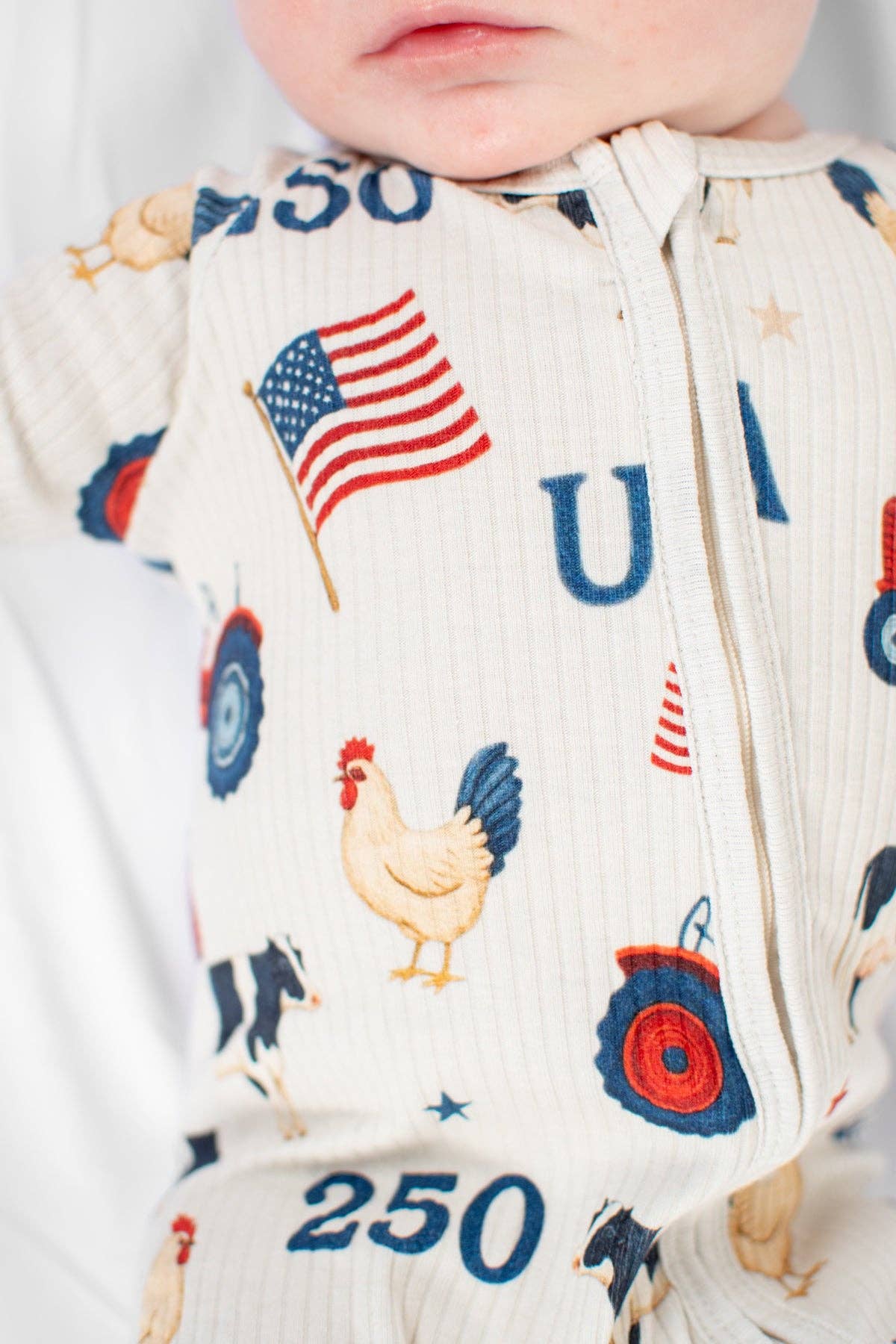 Vintage USA Baby Ribbed Cotton Zippy