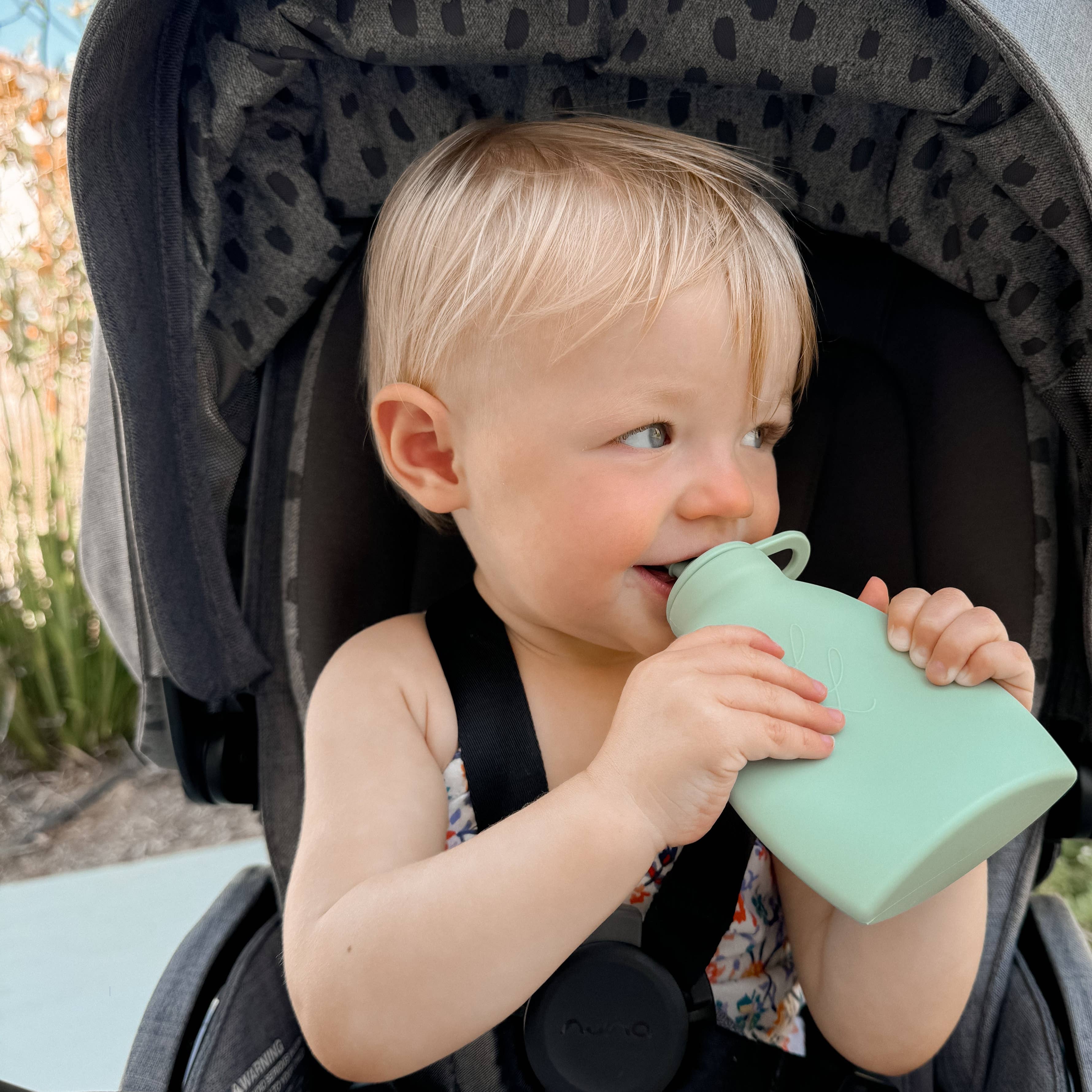 The Palmetto Pouch 2-Pack: Nontoxic Reusable Baby Food Pouch: 2 Pack - Blue and Blue