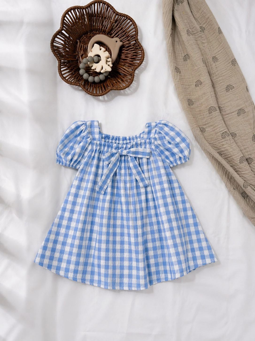 Blue Gingham Baby Dress