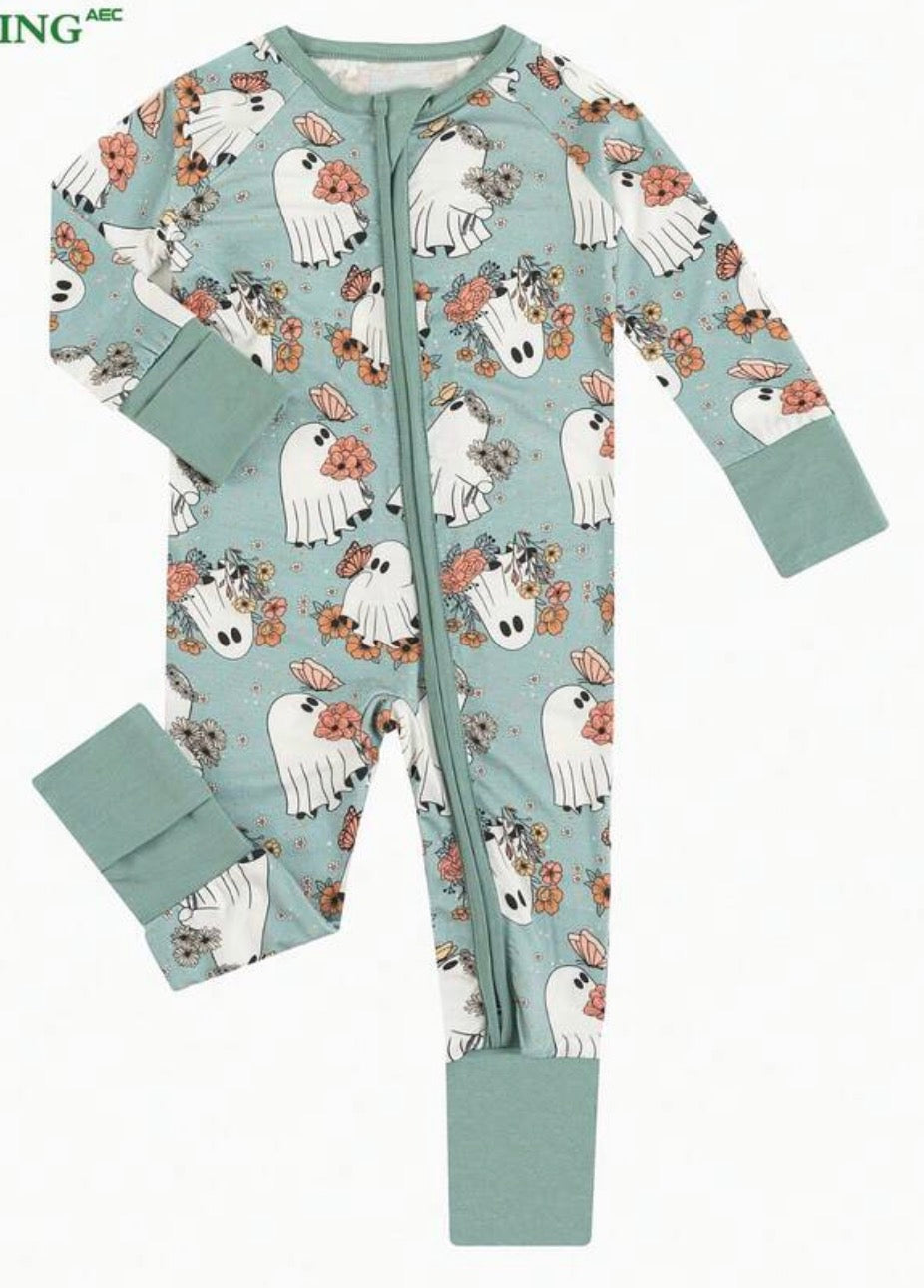 Teal Floral Ghost