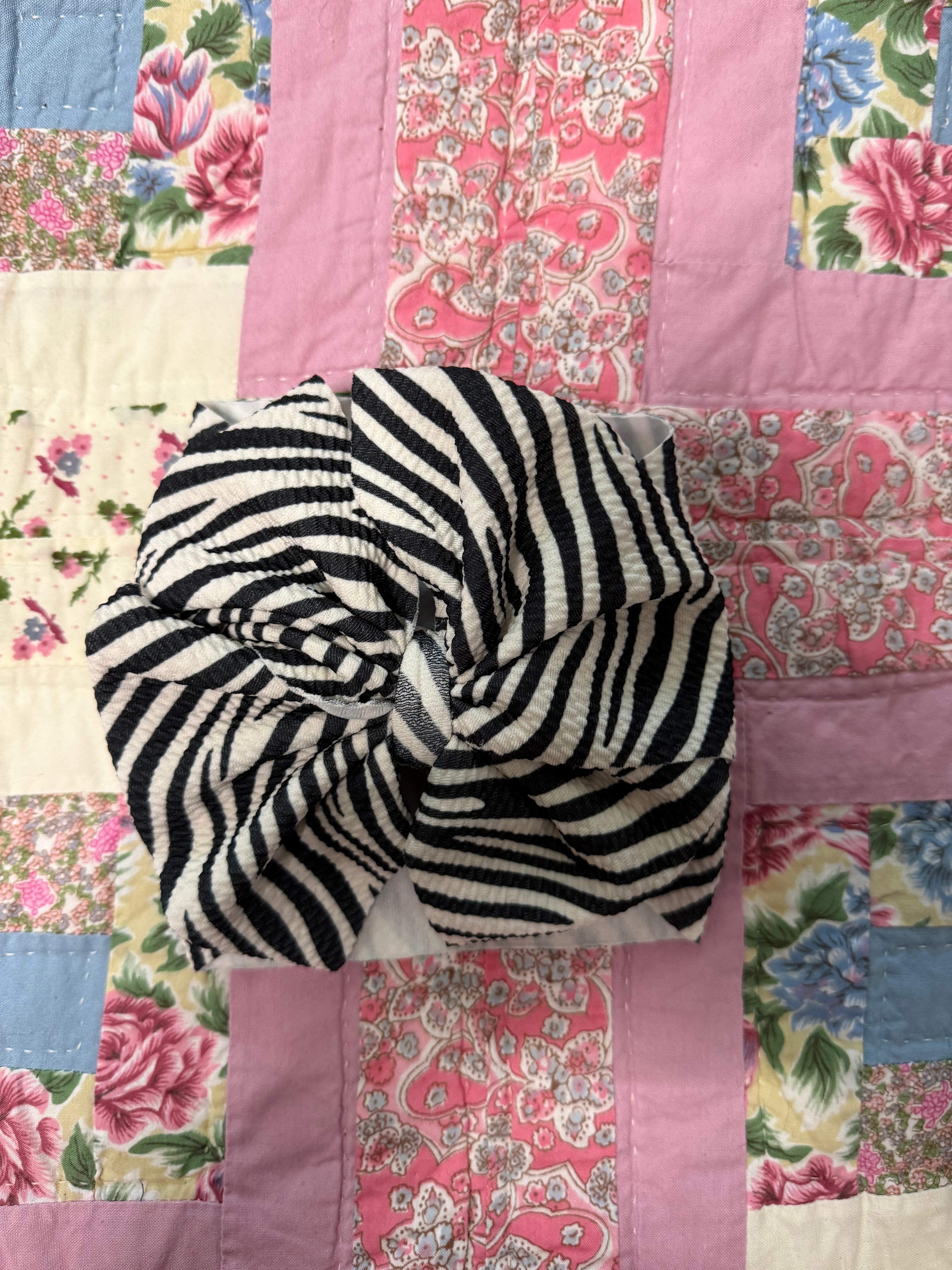 Zebra Bow Headwrap