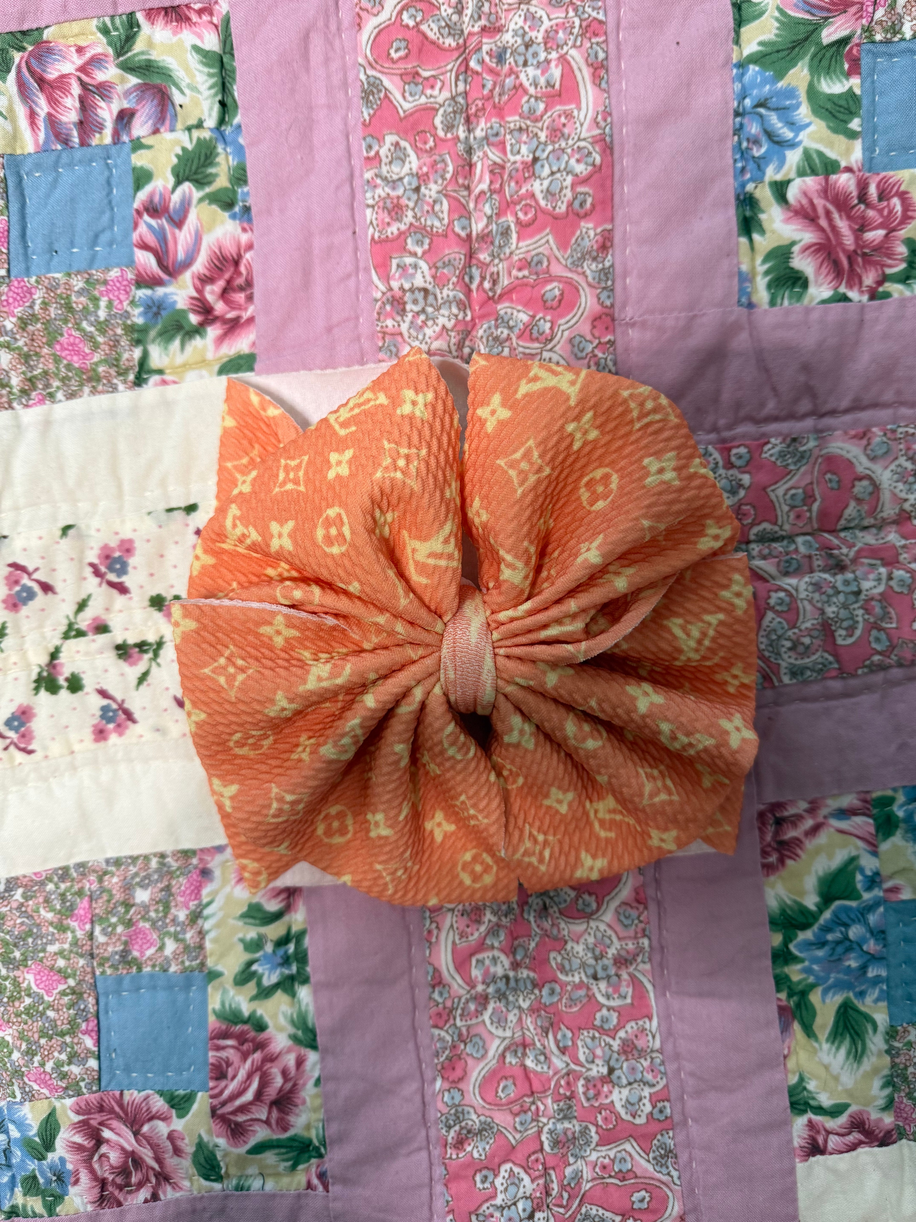 Orange Boujee Bow Headwrap