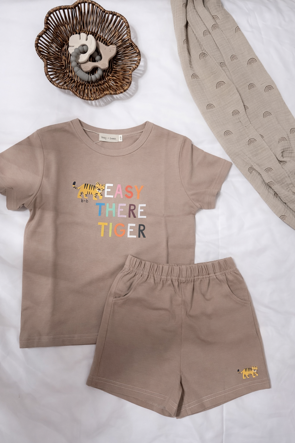 Easy There Tiger Organic Cotton Short Set