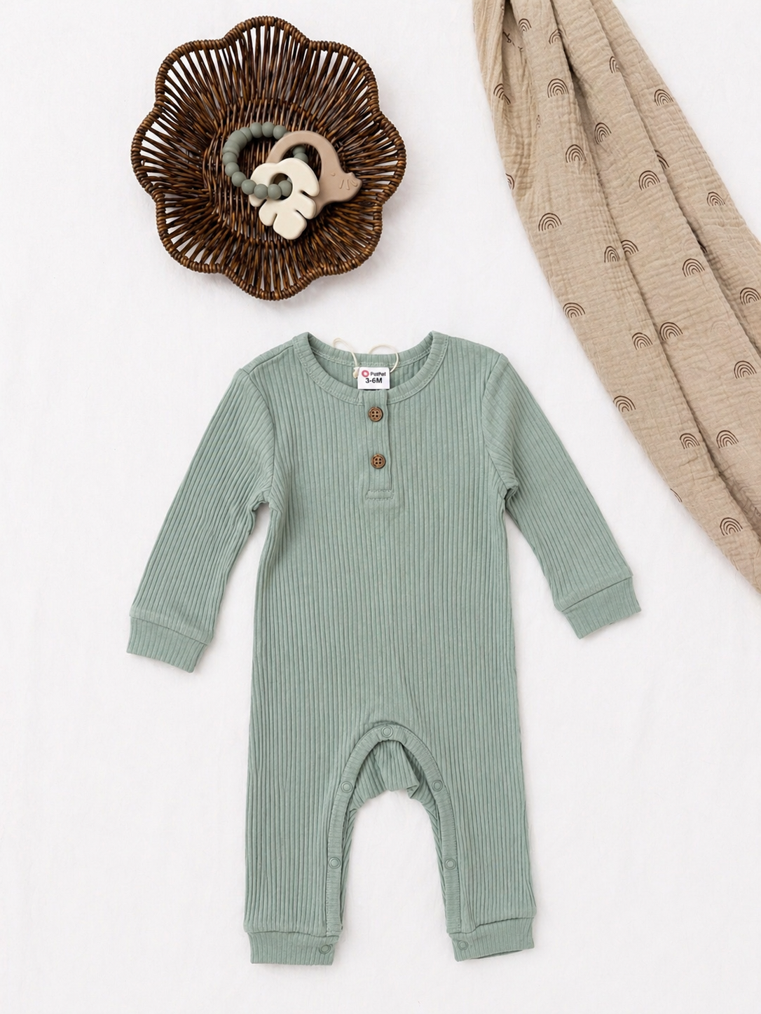 Green Ribbed Jumpsuit