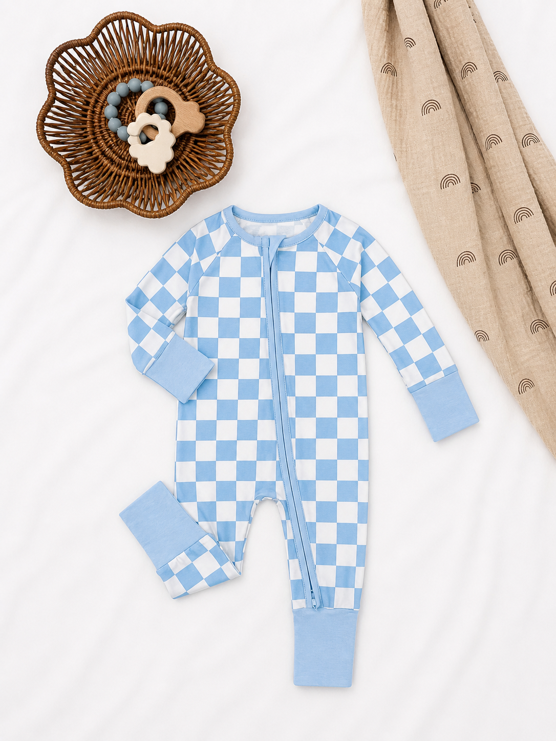Blue Checker Bamboo Sleeper
