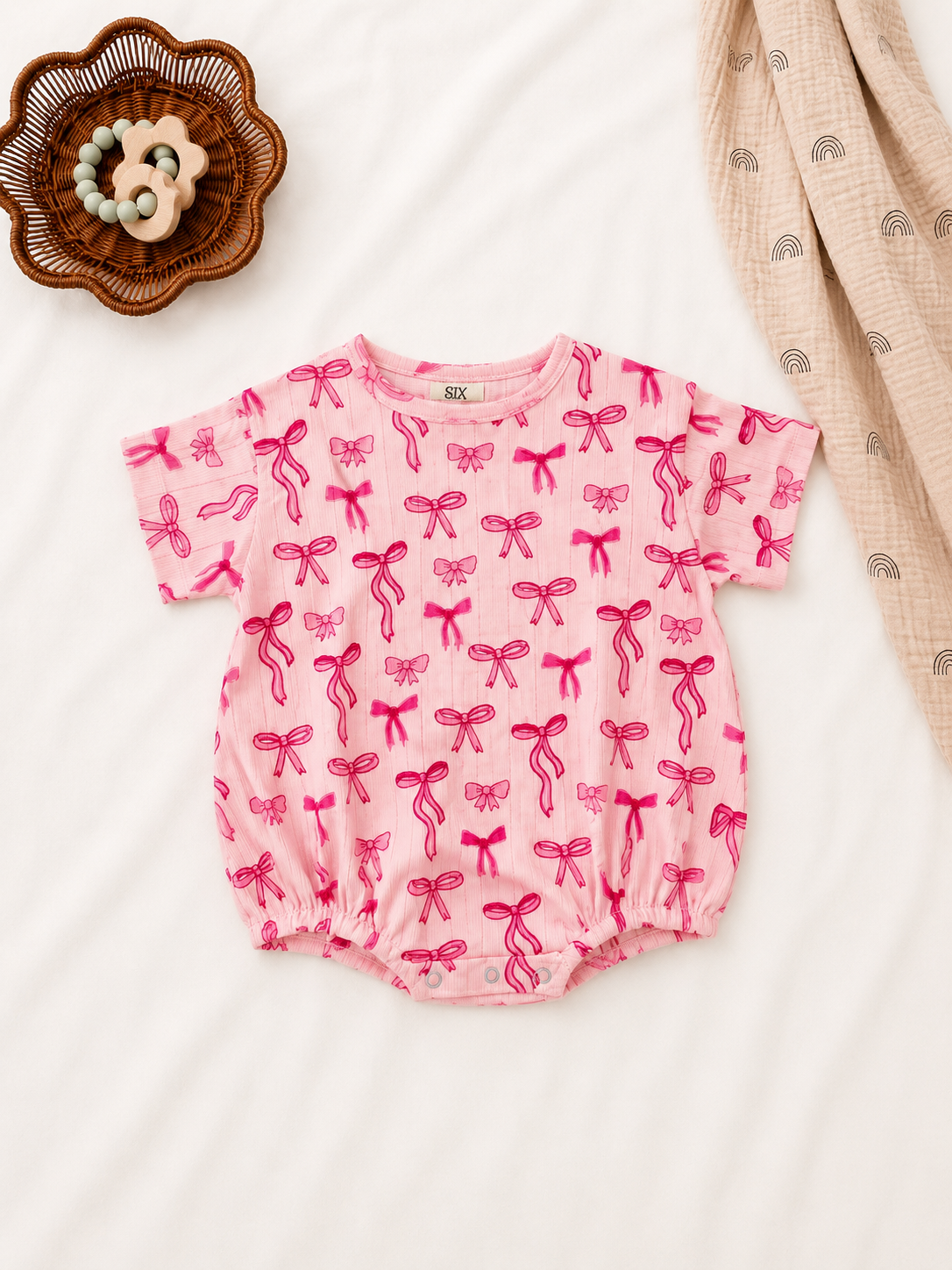 Pink Bows Organic Cotton T-Shirt Bubble