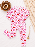 Bamboo Zip Romper | Cherry Bow