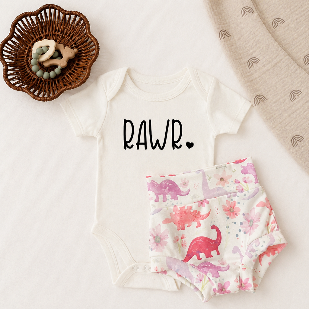 Rawr Dinosaur Baby Bummie Set