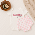 Pink Checker Daddy's Girl Bummies Set