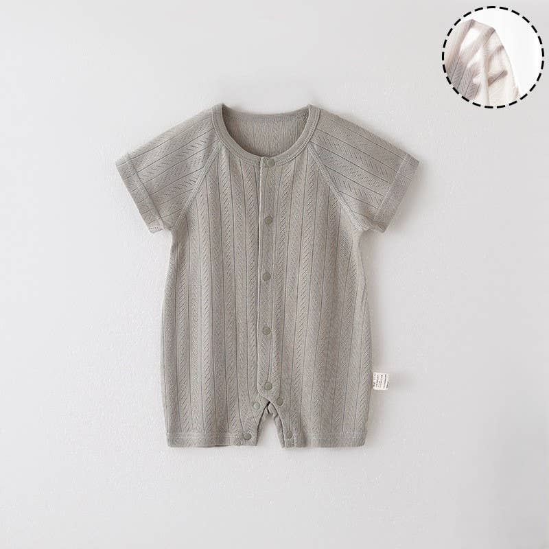 Grey Baby Short Sleeve Romper