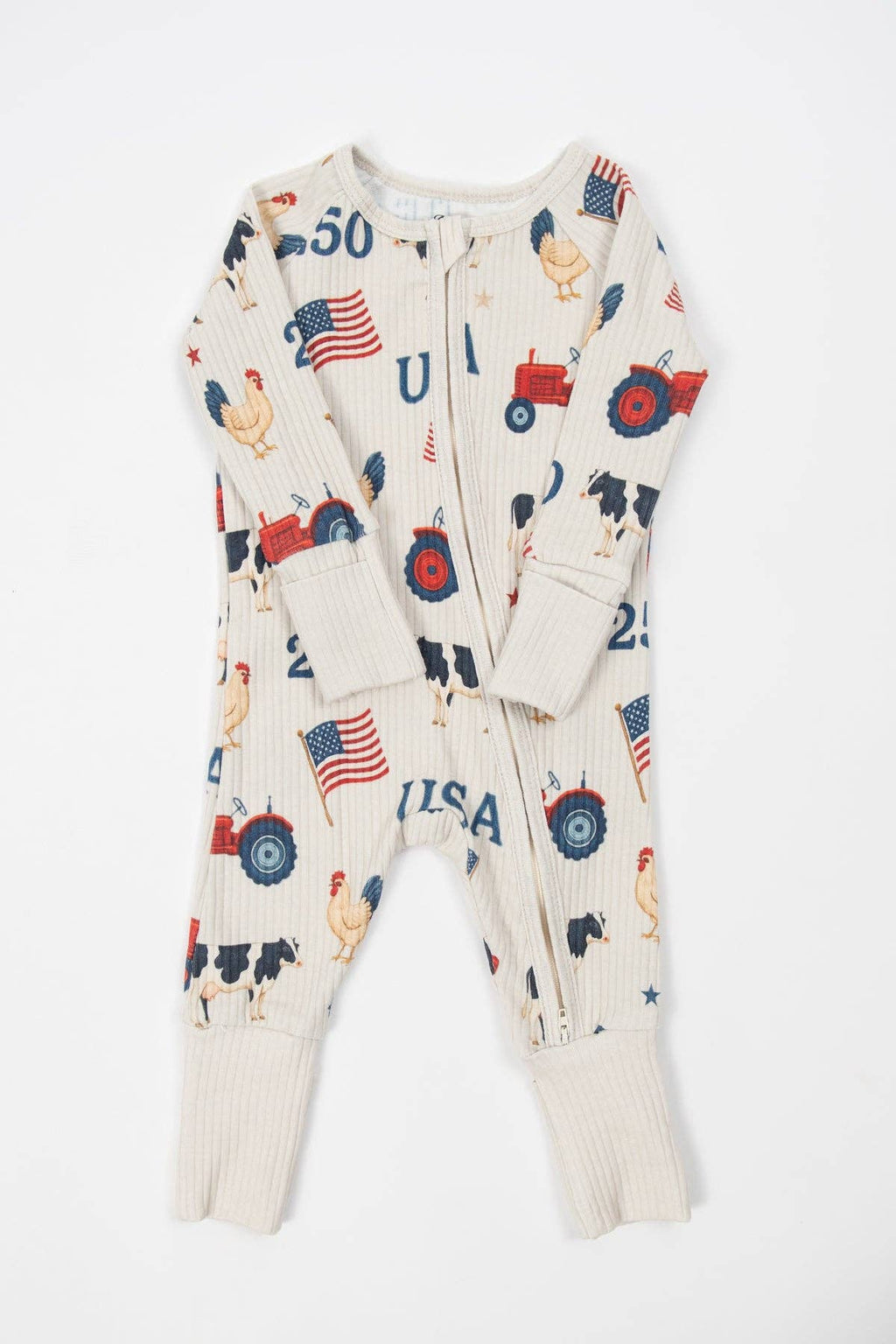 Vintage USA Baby Ribbed Cotton Zippy