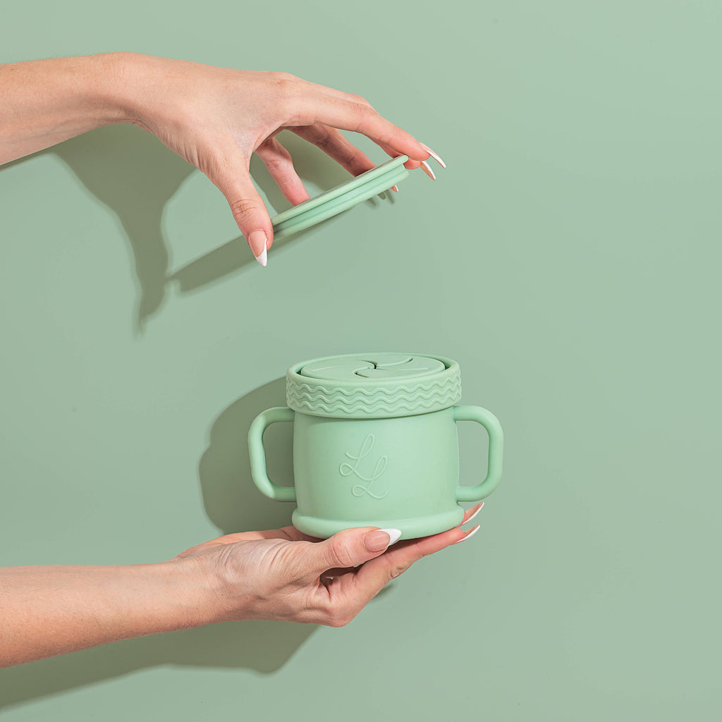 Coastal Cup: Nontoxic Snack Cup With Lid: Sandy Peach