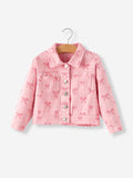 Pink Fall Girls Denim Jacket