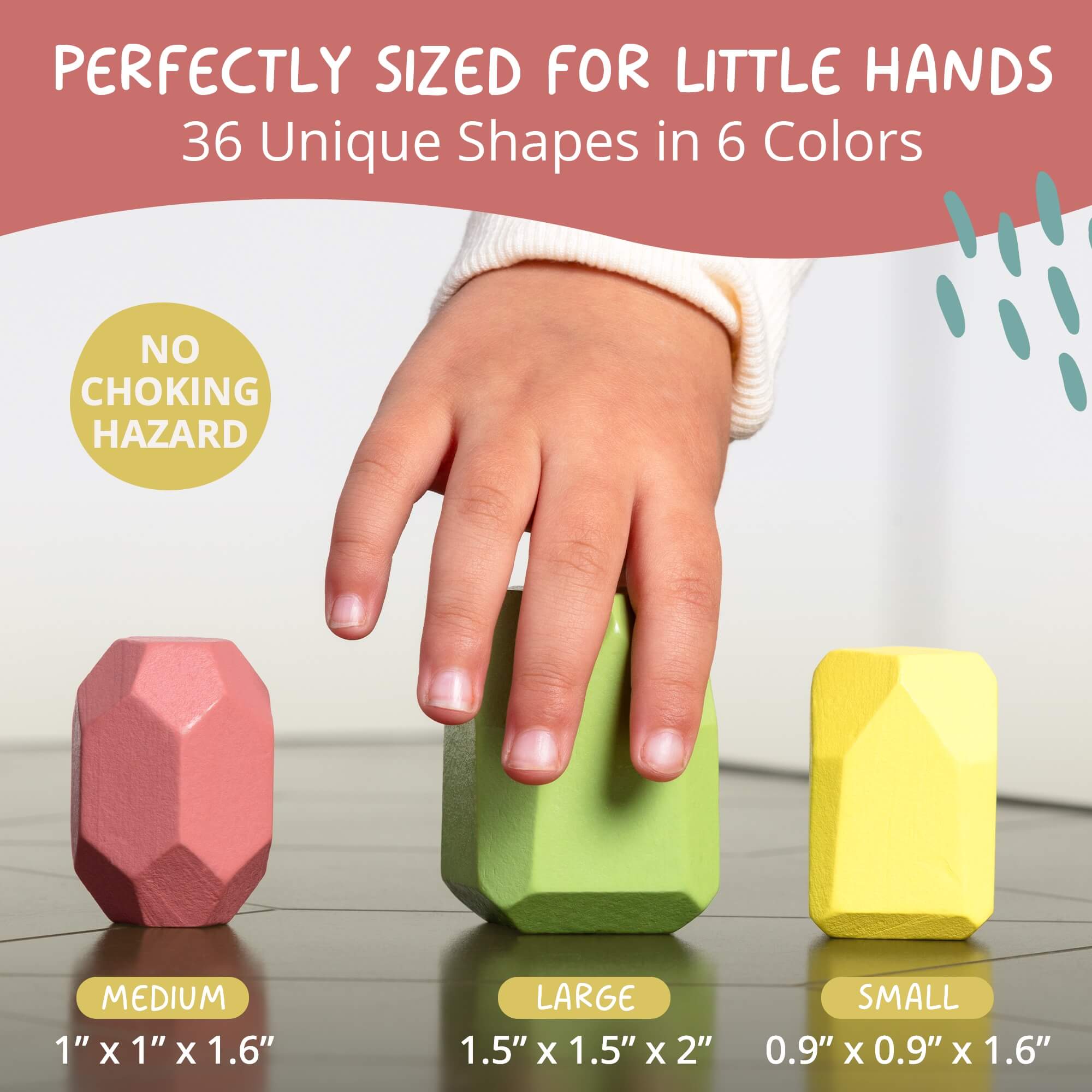 Wooden Stacking Stones - Montessori Balancing Rock Blocks