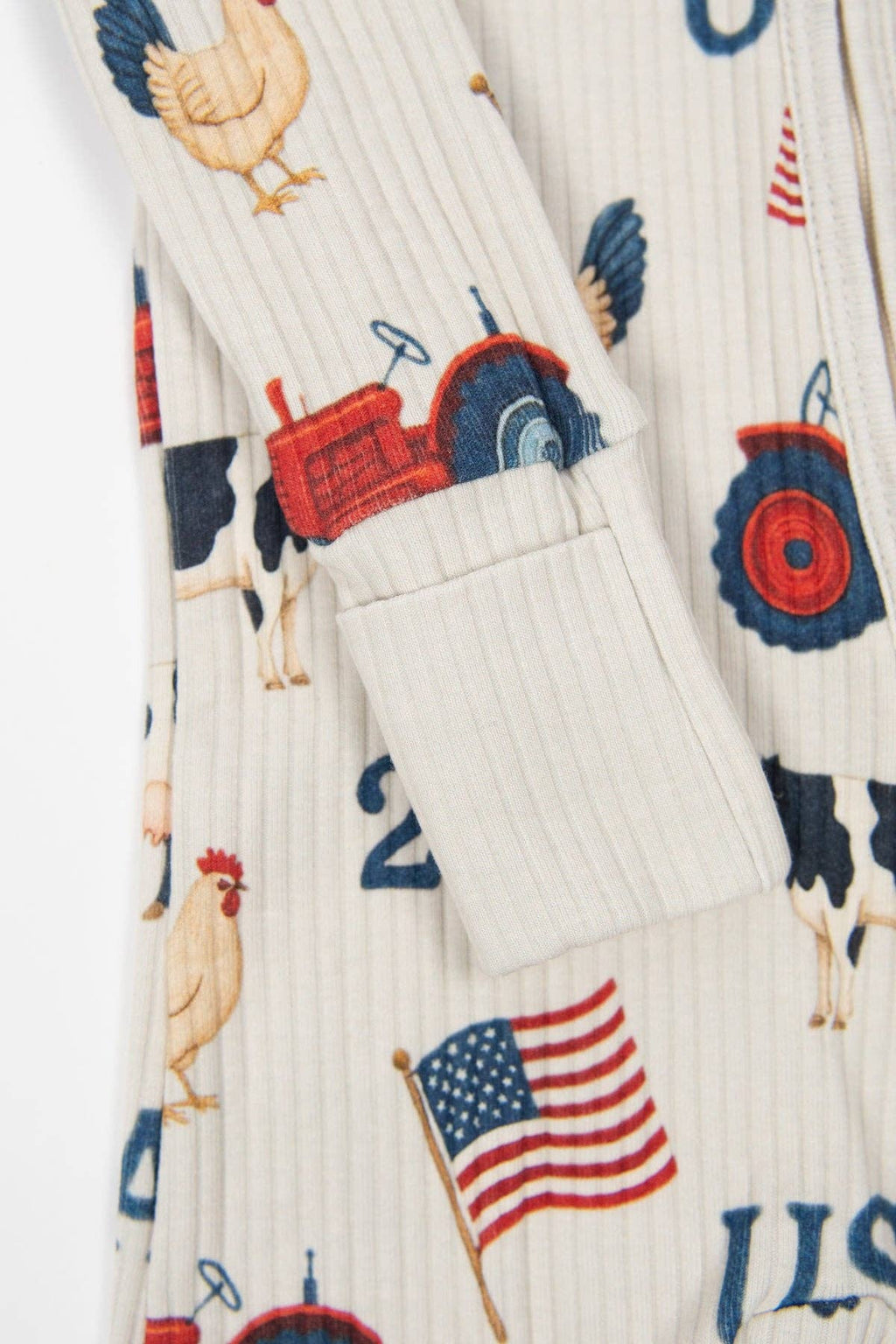 Vintage USA Baby Ribbed Cotton Zippy