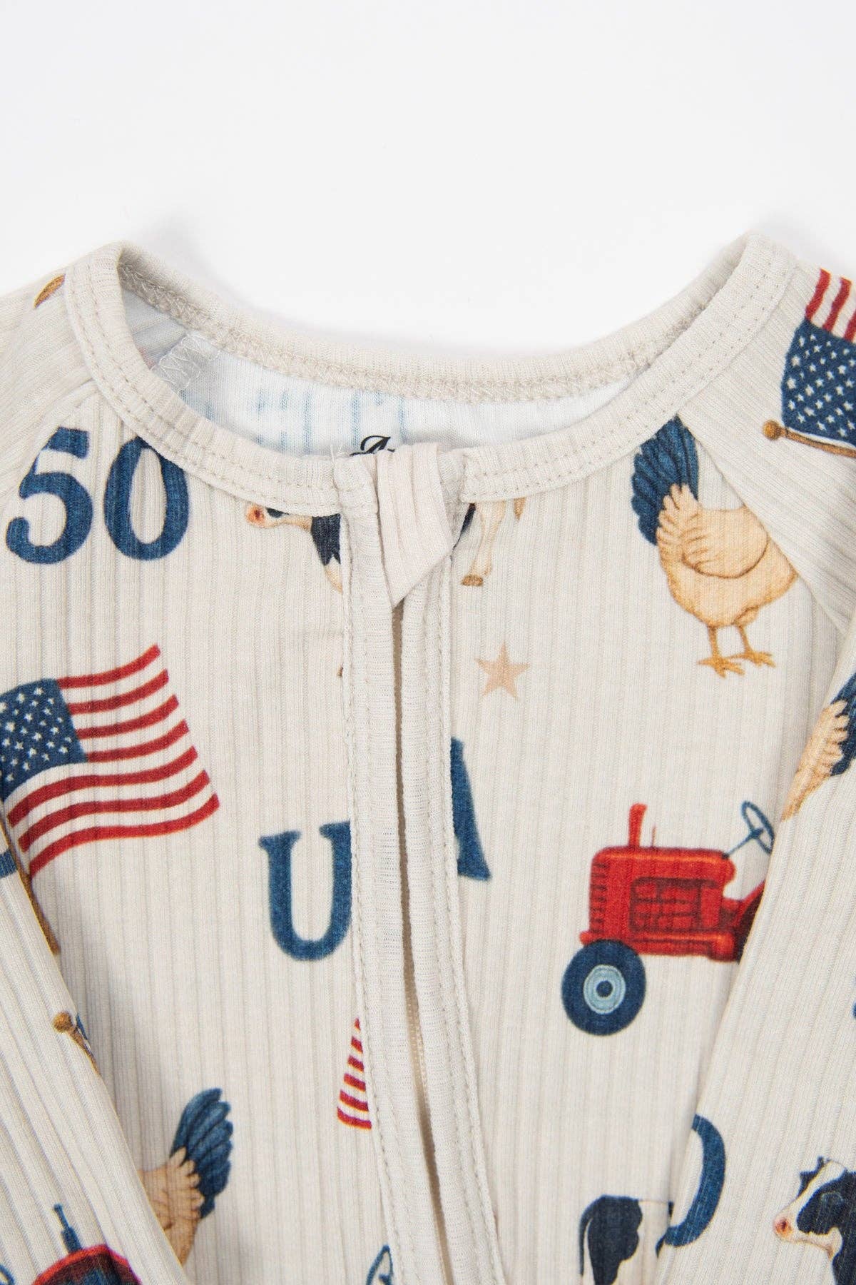 Vintage USA Baby Ribbed Cotton Zippy