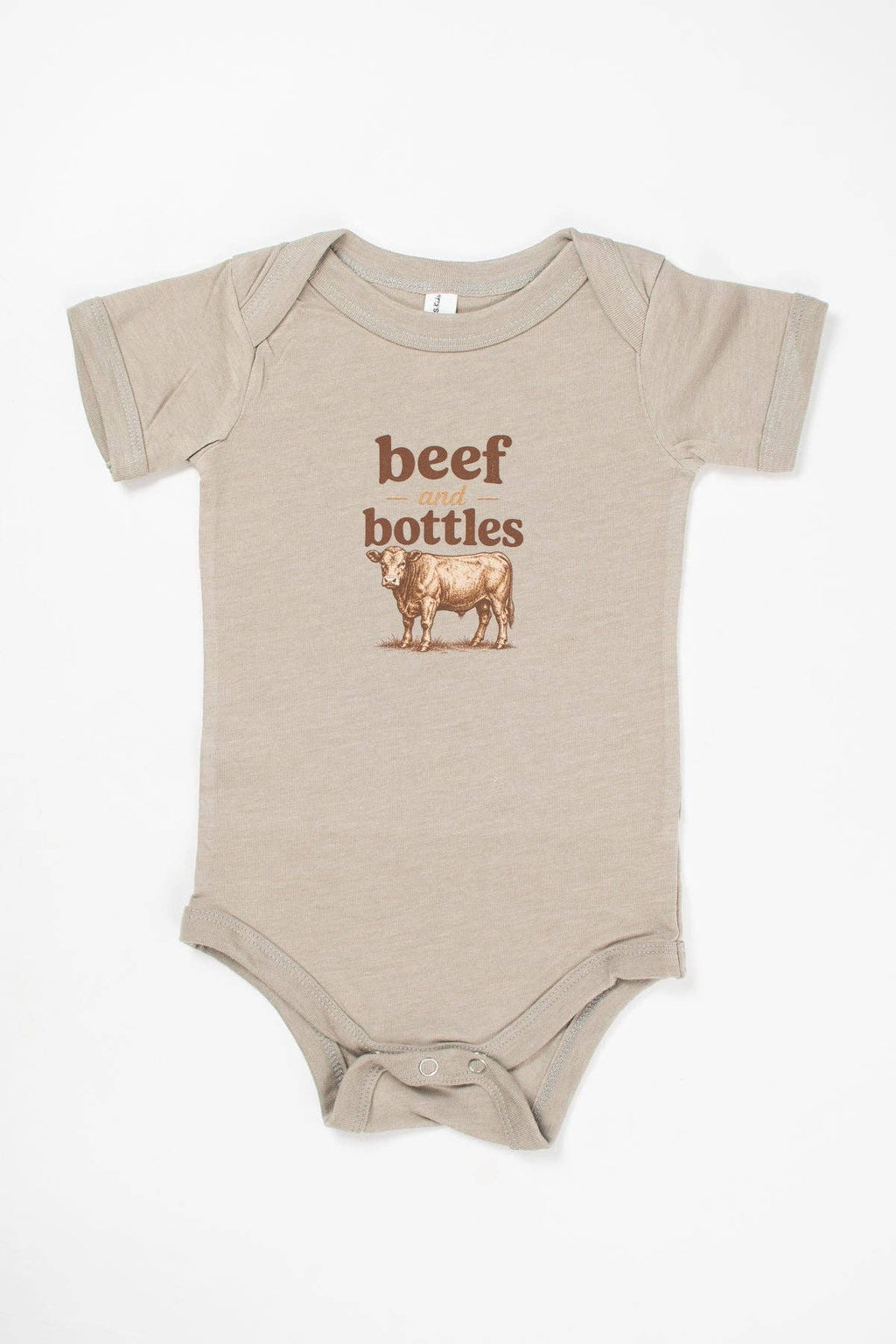 Western 'Beef and Bottles' Cow Graphic Onesie
