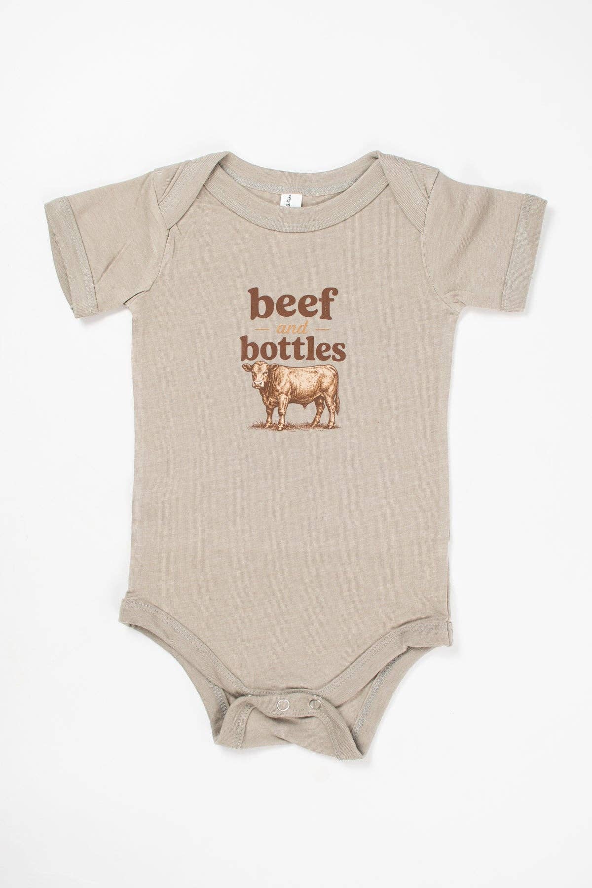 Western 'Beef and Bottles' Cow Graphic Onesie