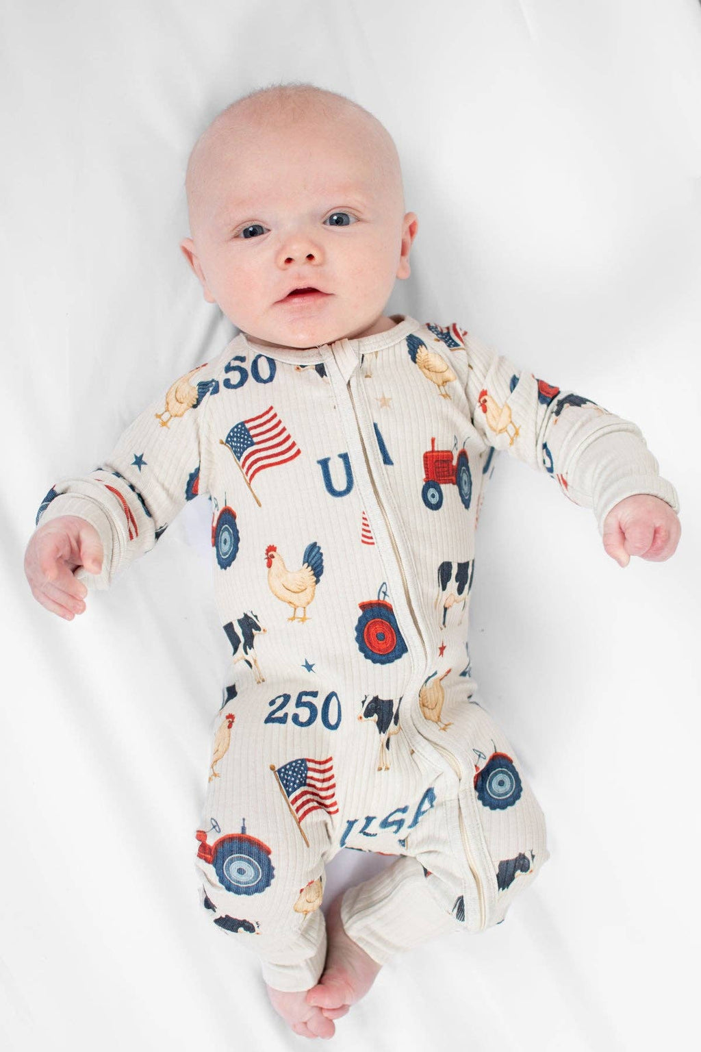 Vintage USA Baby Ribbed Cotton Zippy