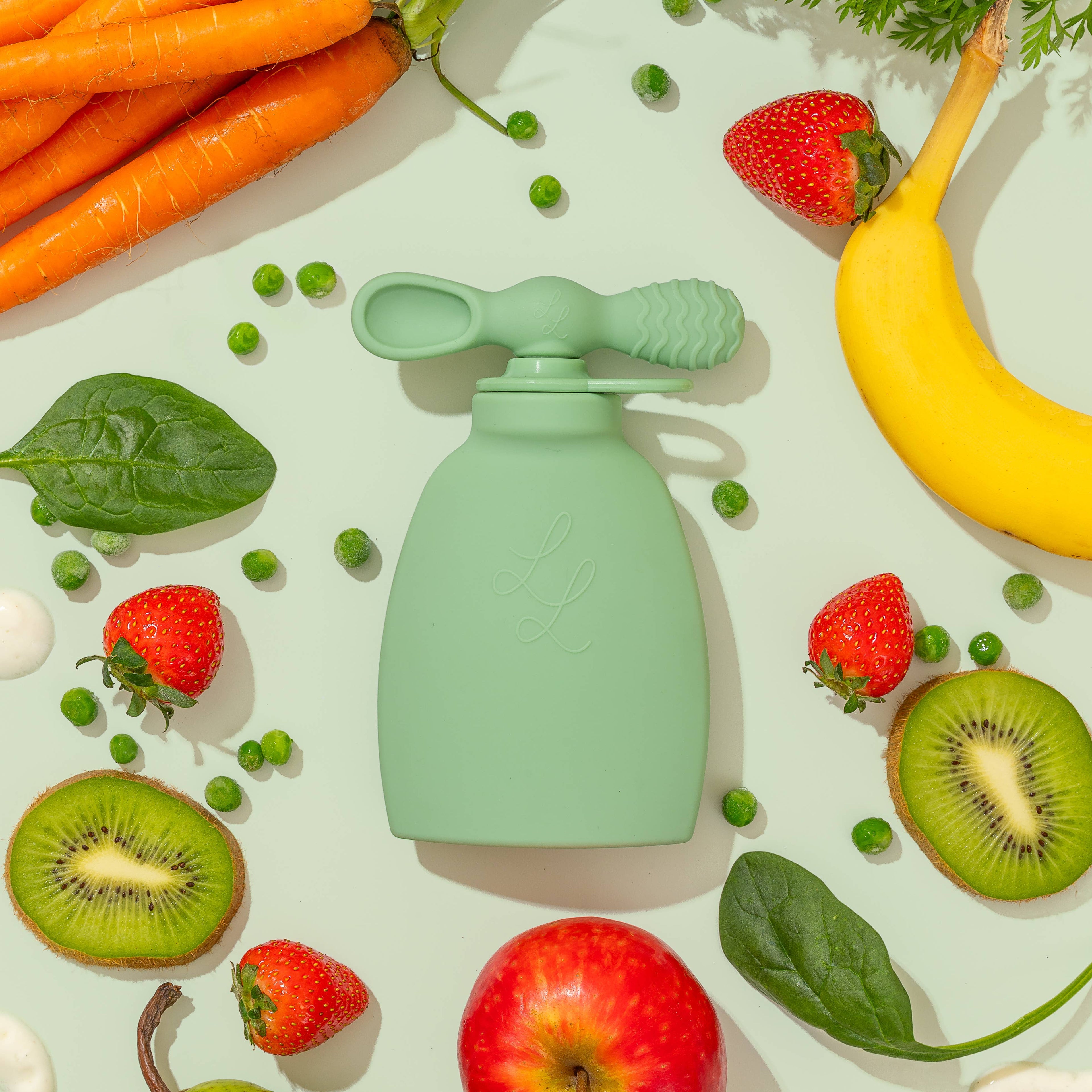 The Palmetto Pouch 2-Pack: Nontoxic Reusable Baby Food Pouch: 2 Pack - Peach and Peach